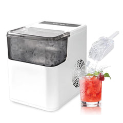 6 Minutes Portable Ice Maker, Self-Cleaning Ice Machine with Scoop & Basket,9 Bullet Ice Cubes