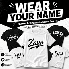 Customized T Shirt - Name Your Shirt - Any Text-100% Cotton - Premium Quality