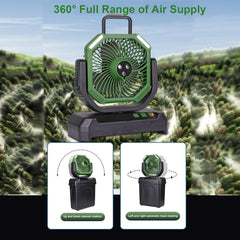 Portable Misting Fan with 6L Water Bucket – 20000mAh Rechargeable Outdoor Cooling Fan