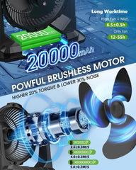 Portable Misting Fan with 6L Water Bucket – 20000mAh Rechargeable Outdoor Cooling Fan
