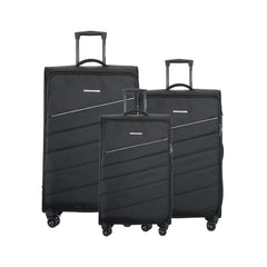 TOMCRUISER ELITE SOFT LUGGAGE TROLLEY SET BLUE, Black, Grey (3pc)