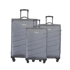 TOMCRUISER ELITE SOFT LUGGAGE TROLLEY SET BLUE, Black, Grey (3pc)