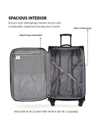 TOMCRUISER ELITE SOFT LUGGAGE TROLLEY 20,24,28 BLACK