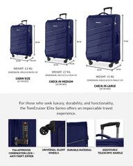 TOMCRUISER ELITE SOFT LUGGAGE TROLLEY 20,24,28 BLUE
