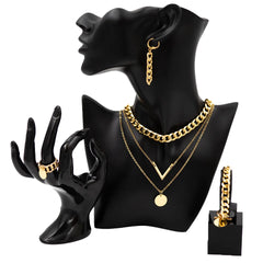 Chic Chain-Shaped Pendant Set