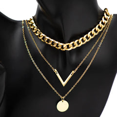 Chic Chain-Shaped Pendant Set