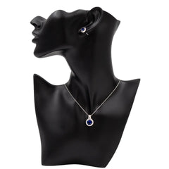 Blue Zircon Pendant Set