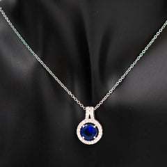 Blue Zircon Pendant Set