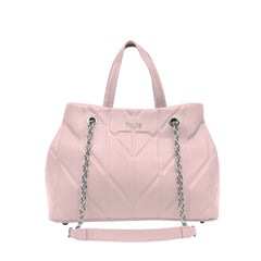 Foska Women's Shoulder Bag - Chic Piped Design Smooth Leather - Black - Khaki - Pink - 33x24 cm