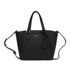 Foska Women's Large Structured Tote & Shoulder Bag - Brown - black - Dark Green - 35.5x29 cm