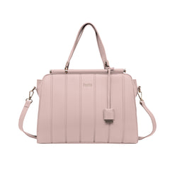 Foska Women's Shoulder Bag - Classic Smooth PU Leather - Black, Khaki, Pink - 36x25.5 cm