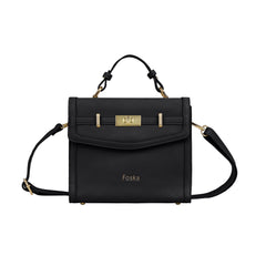 Foska Women's Mini Top Handle Cross-Body Bag - Flap Design Dusty Rose - 23x20 cm
