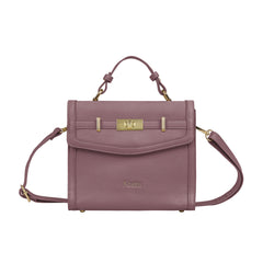 Foska Women's Mini Top Handle Cross-Body Bag - Flap Design Dusty Rose - 23x20 cm