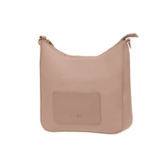 Foska Women's Hobo Cross-Body Bag - Smooth PU Leather - Black - WHITE - APRICOT - 26x25 cm