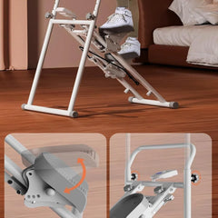 Foldable Stair Climber Step Machine for Full-Body Workout, Compact Folding Cardio Exercise Climber with Extended Step Range, Adjustable Handlebar & Pedals