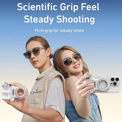 Magnetic 360° LED Phone Photography Grip with MagSafe‑Style Light & Rotating Clamp