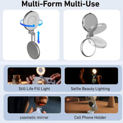 Magnetic 360° LED Phone Photography Grip with MagSafe‑Style Light & Rotating Clamp