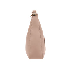 Foska Women's Hobo Cross-Body Bag - Smooth PU Leather - Black - WHITE - APRICOT - 26x25 cm