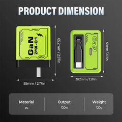 120w Retractable Type-C Cable Charger