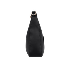 Foska Women's Hobo Cross-Body Bag - Smooth PU Leather - Black - WHITE - APRICOT - 26x25 cm
