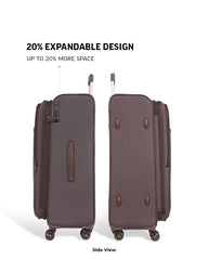 TOMCRUISER ATLAS SOFT LUGGAGE TROLLEY SET (3PCs) 20,24,28 inch KHAKEE, BLACK