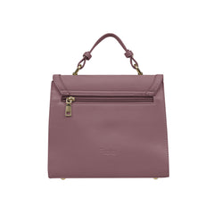 Foska Women's Mini Top Handle Cross-Body Bag - Flap Design Dusty Rose - 23x20 cm