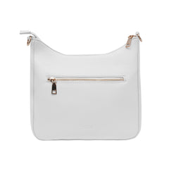 Foska Women's Hobo Cross-Body Bag - Smooth PU Leather - Black - WHITE - APRICOT - 26x25 cm