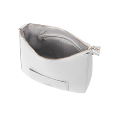 Foska Women's Hobo Cross-Body Bag - Smooth PU Leather - Black - WHITE - APRICOT - 26x25 cm
