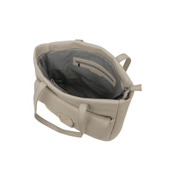 Foska Women's Large Tote & Shoulder Bag - Front Flap Pocket w/ Buckle - Light Beige Nude - 36x31 cm
