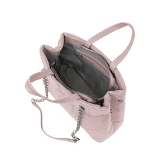 Foska Women's Shoulder Bag - Chic Piped Design Smooth Leather - Black - Khaki - Pink - 33x24 cm