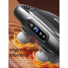 6 Head Massage Gun Deep Tissue, Percussion Massager Gun with 9 Levels & 9 Modes, Electric Massager Tool for Back, Neck, Leg, Full Body Muscle Pain Relief