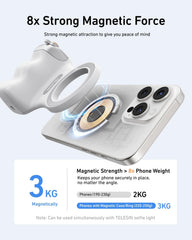 Magnetic 360° LED Phone Photography Grip with MagSafe‑Style Light & Rotating Clamp