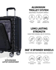 TOMCRUISER NAVIGATOR HARD TROLLEY 20" 24" 28" inch BLACK