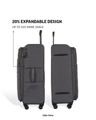 TOMCRUISER ELITE SOFT LUGGAGE TROLLEY SET BLUE, Black, Grey (3pc)