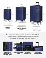 TOMCRUISER PREMIER SMART SCALE HARD TROLLEY 20,24,28 inch