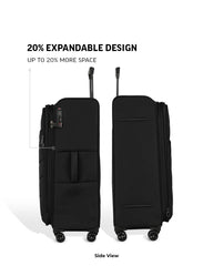 TOMCRUISER ELITE SOFT LUGGAGE TROLLEY 20,24,28 BLACK