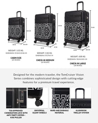 TOMCRUISER VISION HARD TROLLEY Set WHITE, BLACK (3pc)
