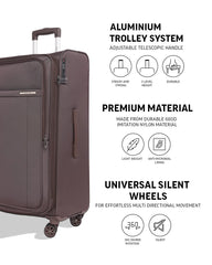 TOMCRUISER ATLAS SOFT LUGGAGE TROLLEY 20" 24" 28" inch KHAKEE