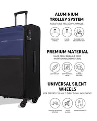 TOMCRUISER LEGACY SOFT LUGGAGE TROLLEY SET BLUE, BLACK, GREEN (3pc)