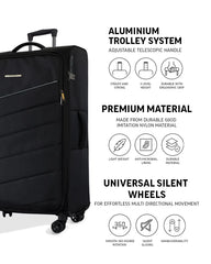 TOMCRUISER ELITE SOFT LUGGAGE TROLLEY SET BLUE, Black, Grey (3pc)