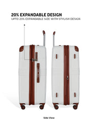 TOMCRUISER GRAND TOUR HARD TROLLEY 20 inch With 16 inch Vanity Case WHITE TC-HT-157