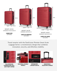 TOMCRUISER PREMIER SMART SCALE HARD TROLLEY 20,24,28 inch