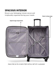 TOMCRUISER LEGACY SOFT LUGGAGE TROLLEY SET BLUE, BLACK, GREEN (3pc)