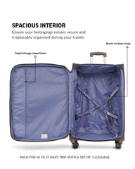 TOMCRUISER ATLAS SOFT LUGGAGE TROLLEY 20" 24" 28" inch KHAKEE