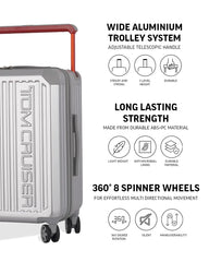 TOMCRUISER WIDER HARD TROLLEY 20 INCH SILVER (TC-HT-112)