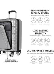 TOMCRUISER NAVIGATOR HARD TROLLEY 20" 24" 28" inch SILVER