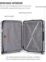 TOMCRUISER NAVIGATOR HARD TROLLEY 20" 24" 28" inch SILVER