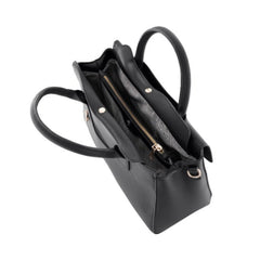 Foska Women's Classic Crossbody & Shoulder Bag - Black - Dark Blue Top Handle Handbag, Premium PU Leather