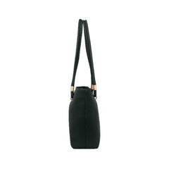 Foska Women's Large Tote & Shoulder Bag - Smooth PU Leather - Dark Green - Light Brown - 31.5x30 cm