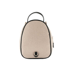 Foska Women's Mini Backpack & Crossbody Bag - Canvas Fabric - Beige - 16x21 cm